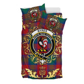 Byres (Byses) Tartan Crest Bedding Set - Golden Thistle Style